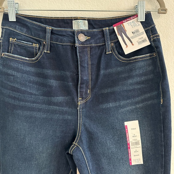 Time and Tru Navy High Rise Skinny Jeans - Picture 2 of 7